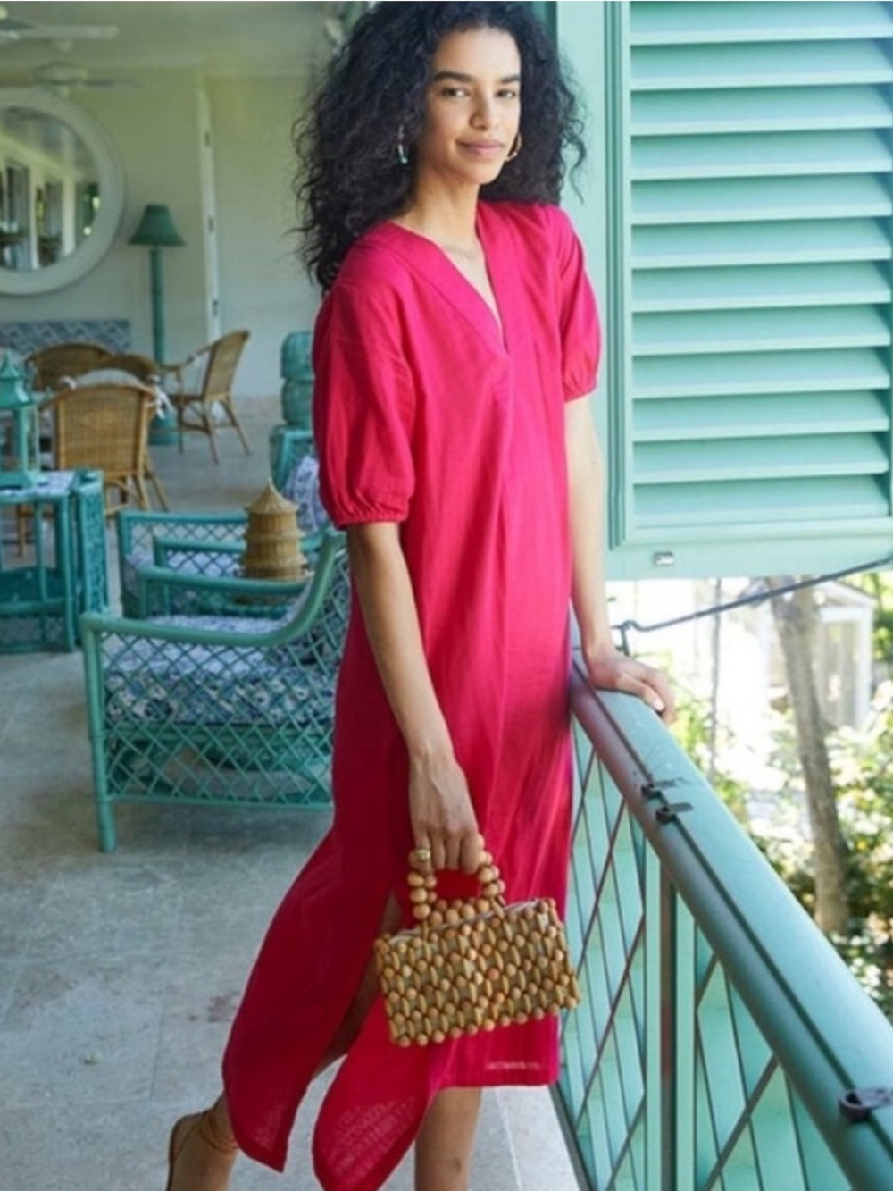 LAKE Cotton Gauze Caftan Dress FLAW